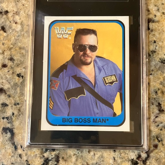 1991 WWF Merlin Italian Print Big Boss Man #192 Trading Card Graded SGC 9.5 - Picture 2 of 3